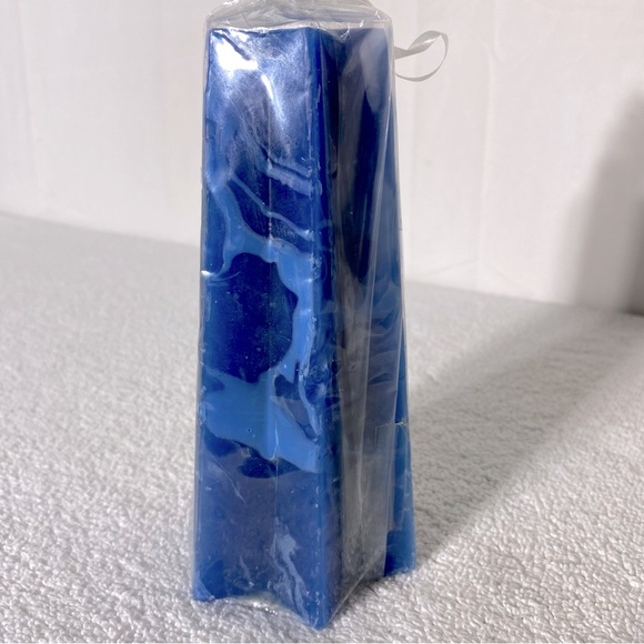 Vintage Blue Fathers Day Candle With Pewter Train Treasure Inside Candle - Picture 10 of 12